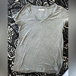 Grey V-neck tee shirt